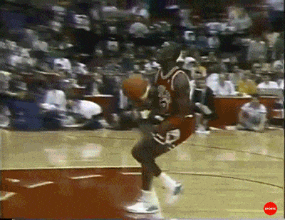 michael jordan jumping from the free throw line