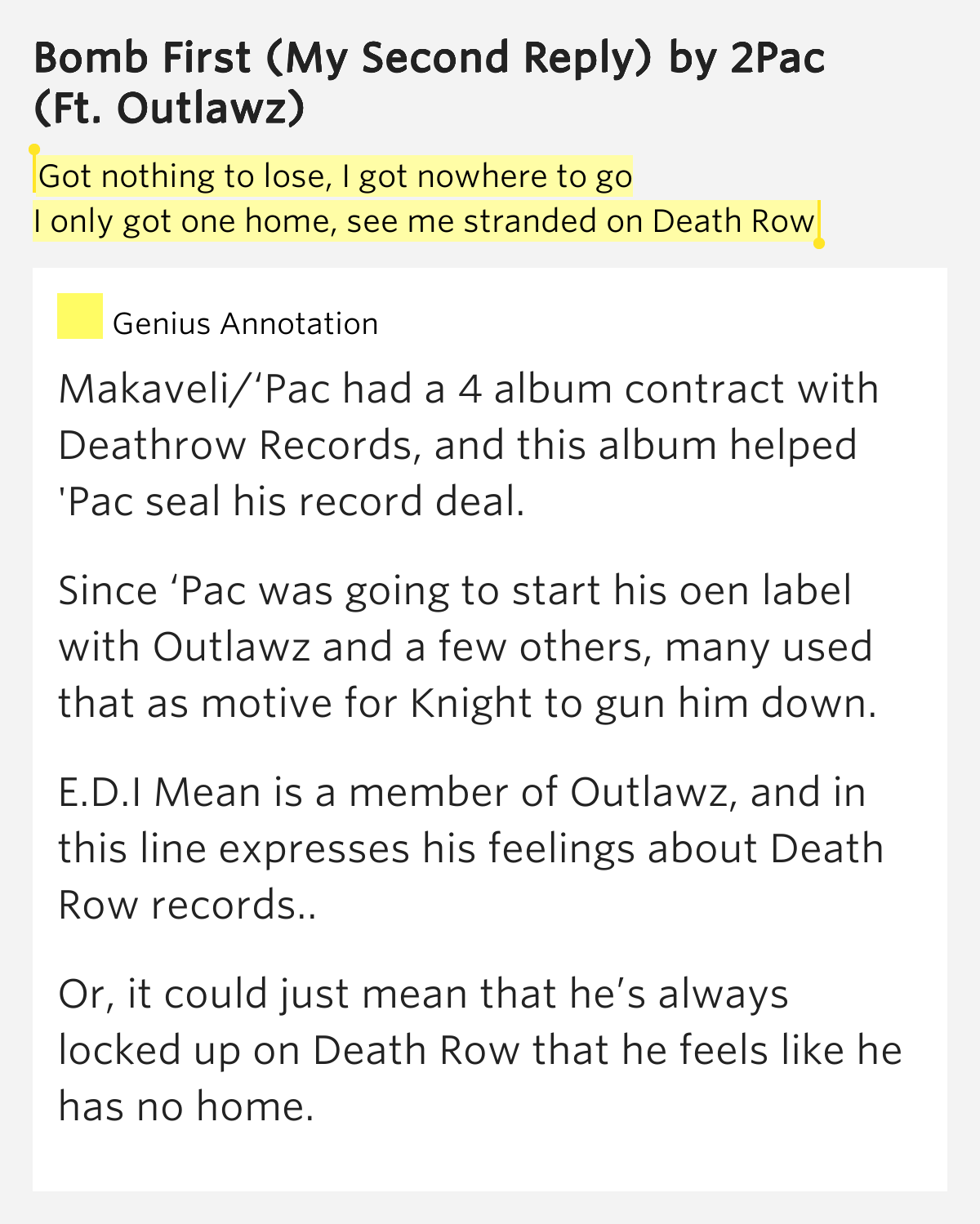 Deals death lyrics