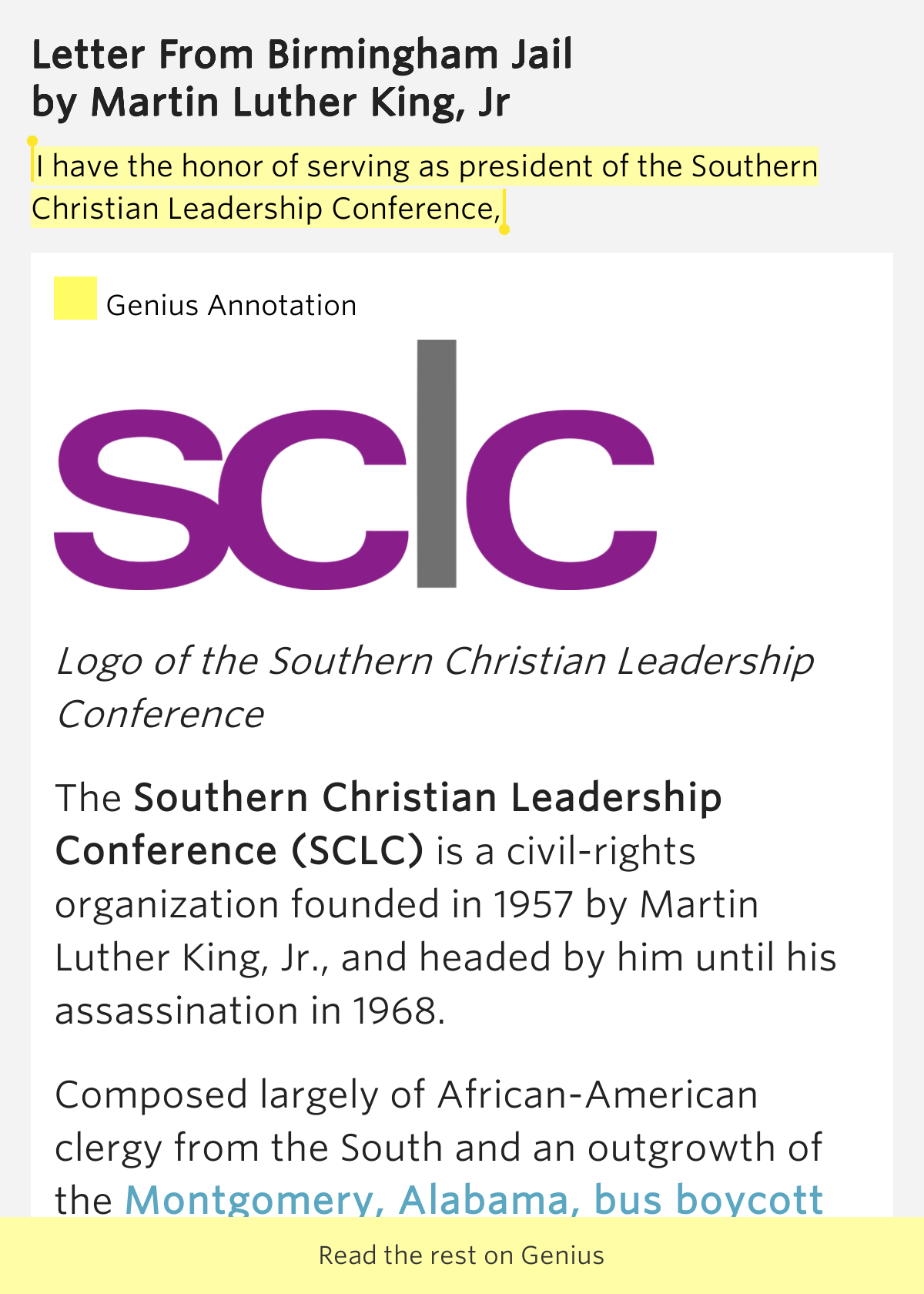 southern christian leadership conference definition