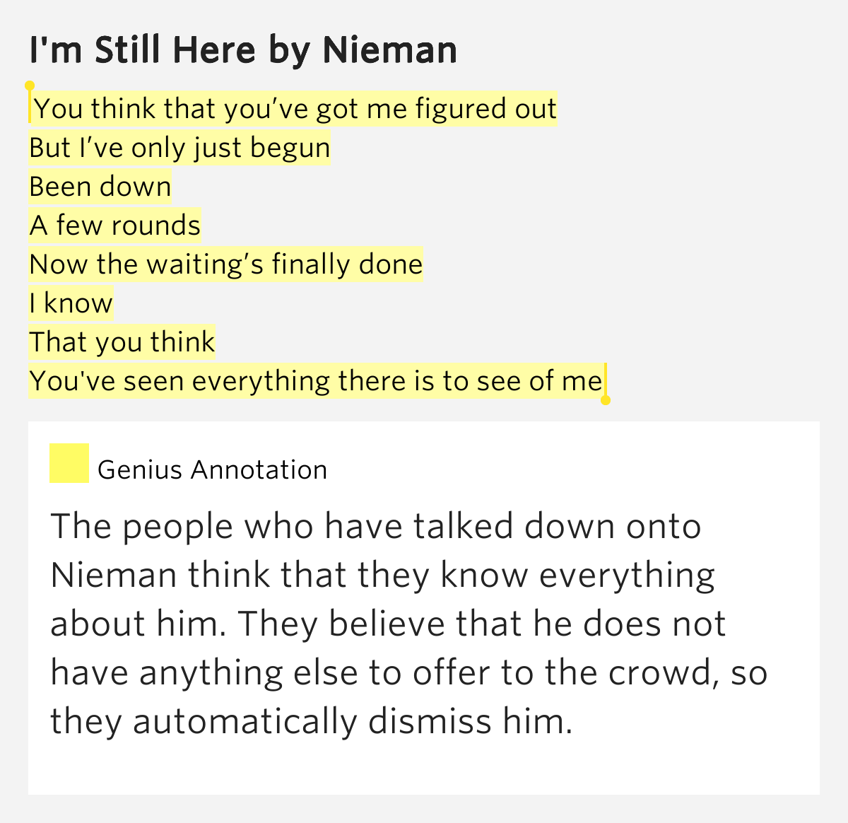 You Think You Know Me Lyrics