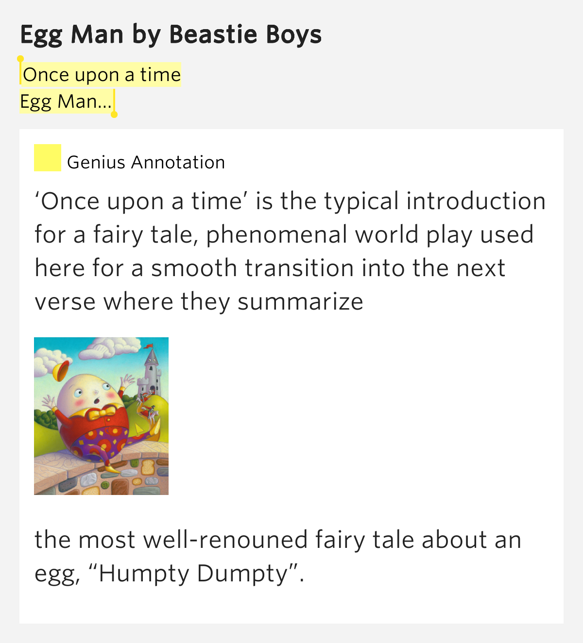 Once upon a time / Egg Man… – Egg Man by Beastie Boys