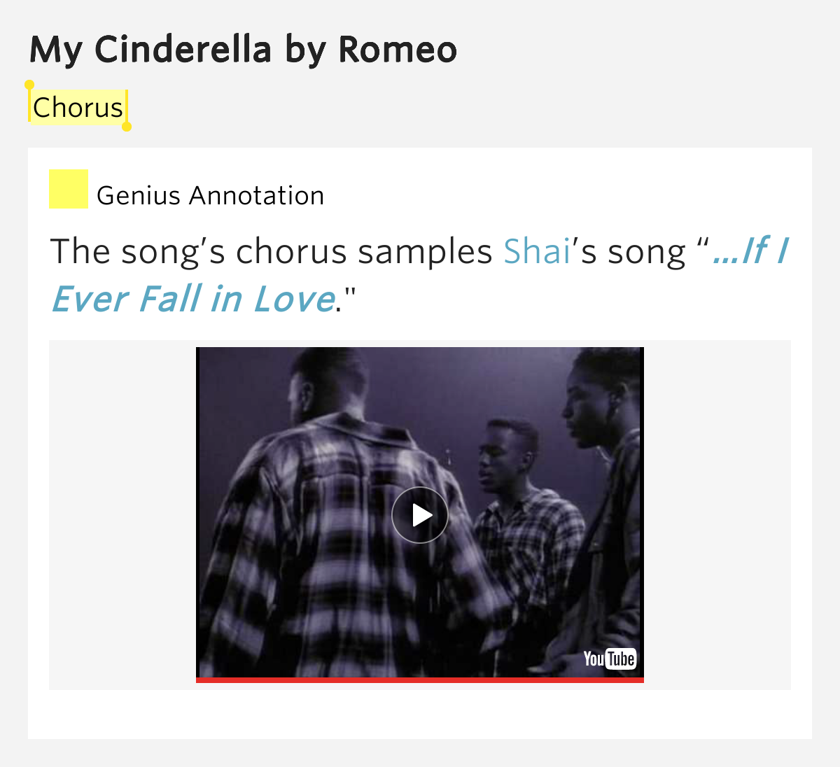 Chorus My Cinderella Lyrics Meaning