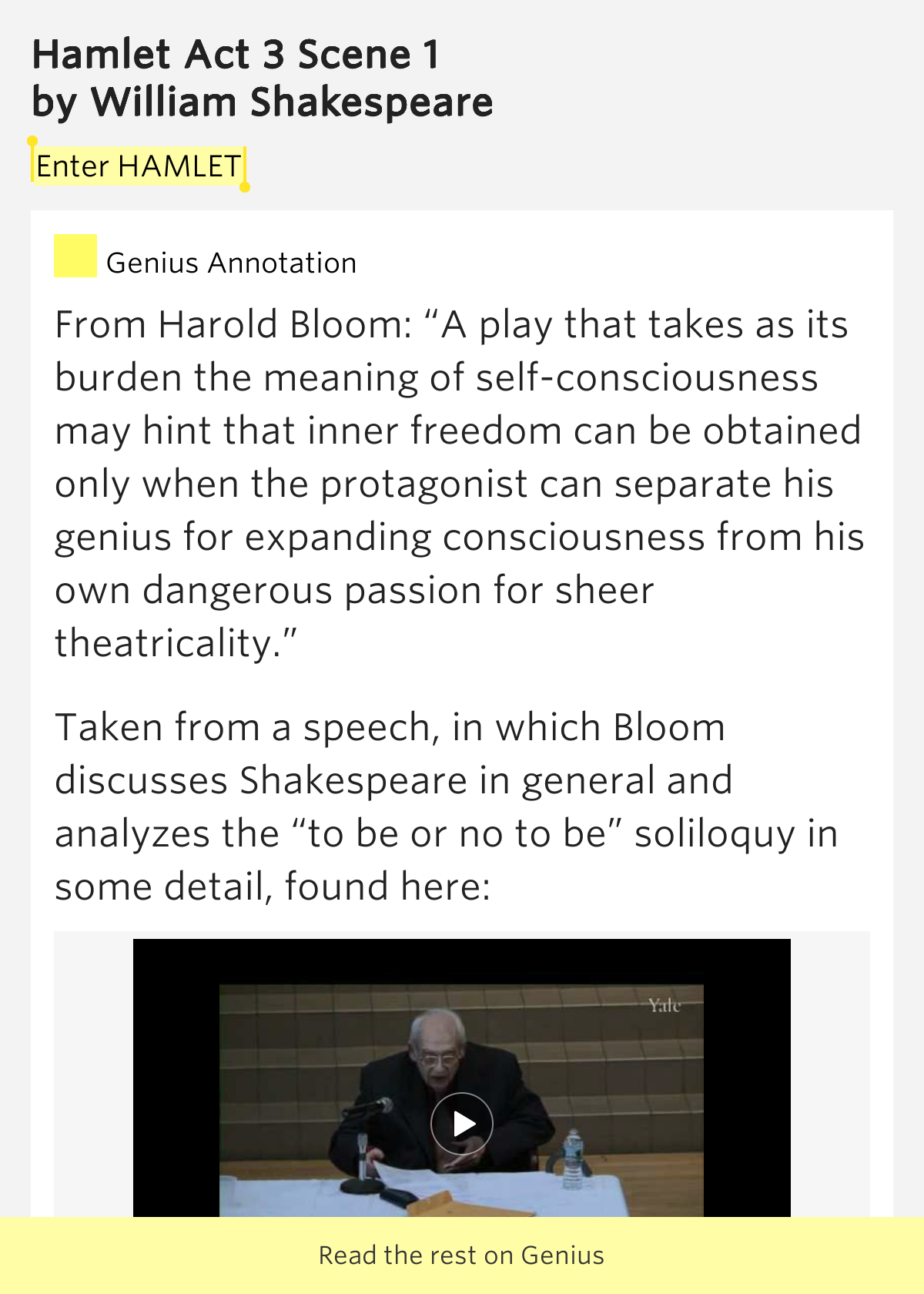 Hamlet Soliloquy Act 3 Scene 1