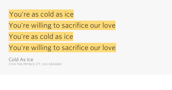 You cold as ice hangover You cold as ice hangover