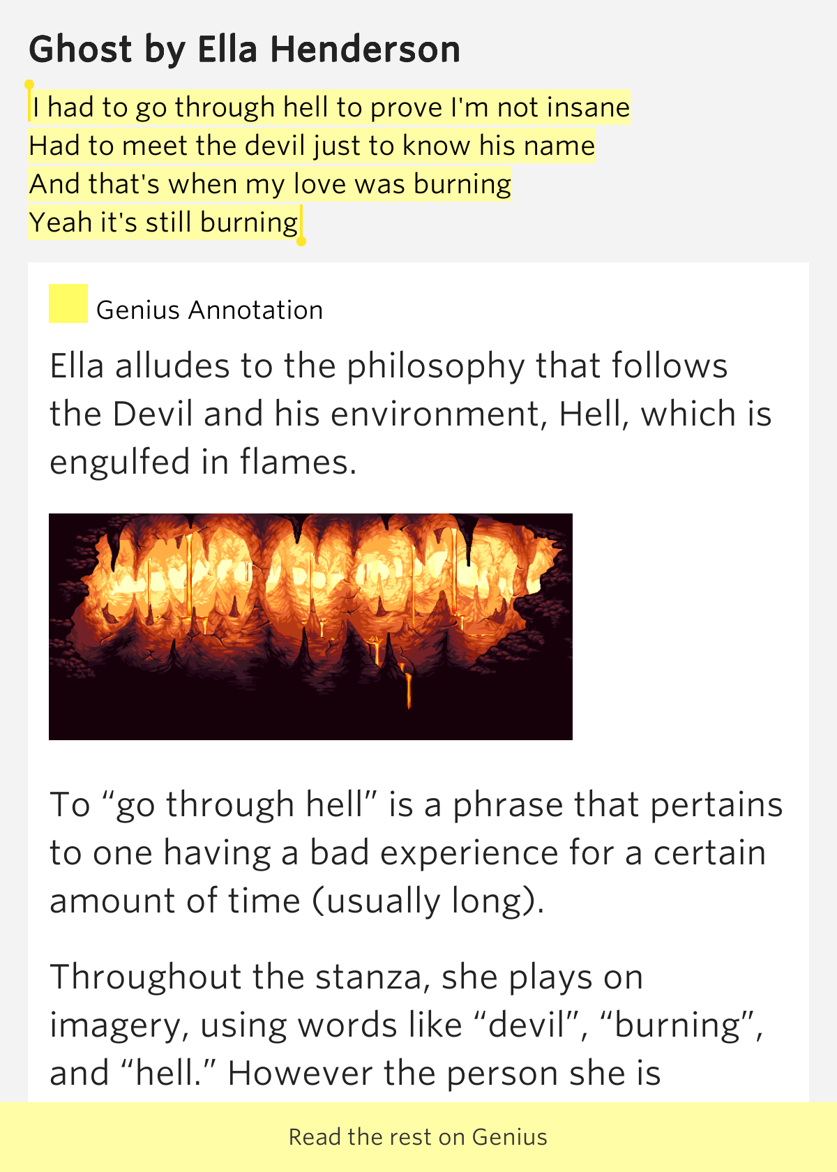 I had to go through hell to prove I'm not insane / Had to meet the devil just to know his name