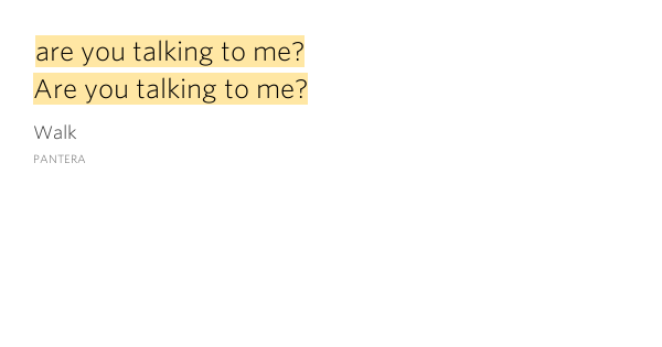 Are You Talking To Me Lyrics