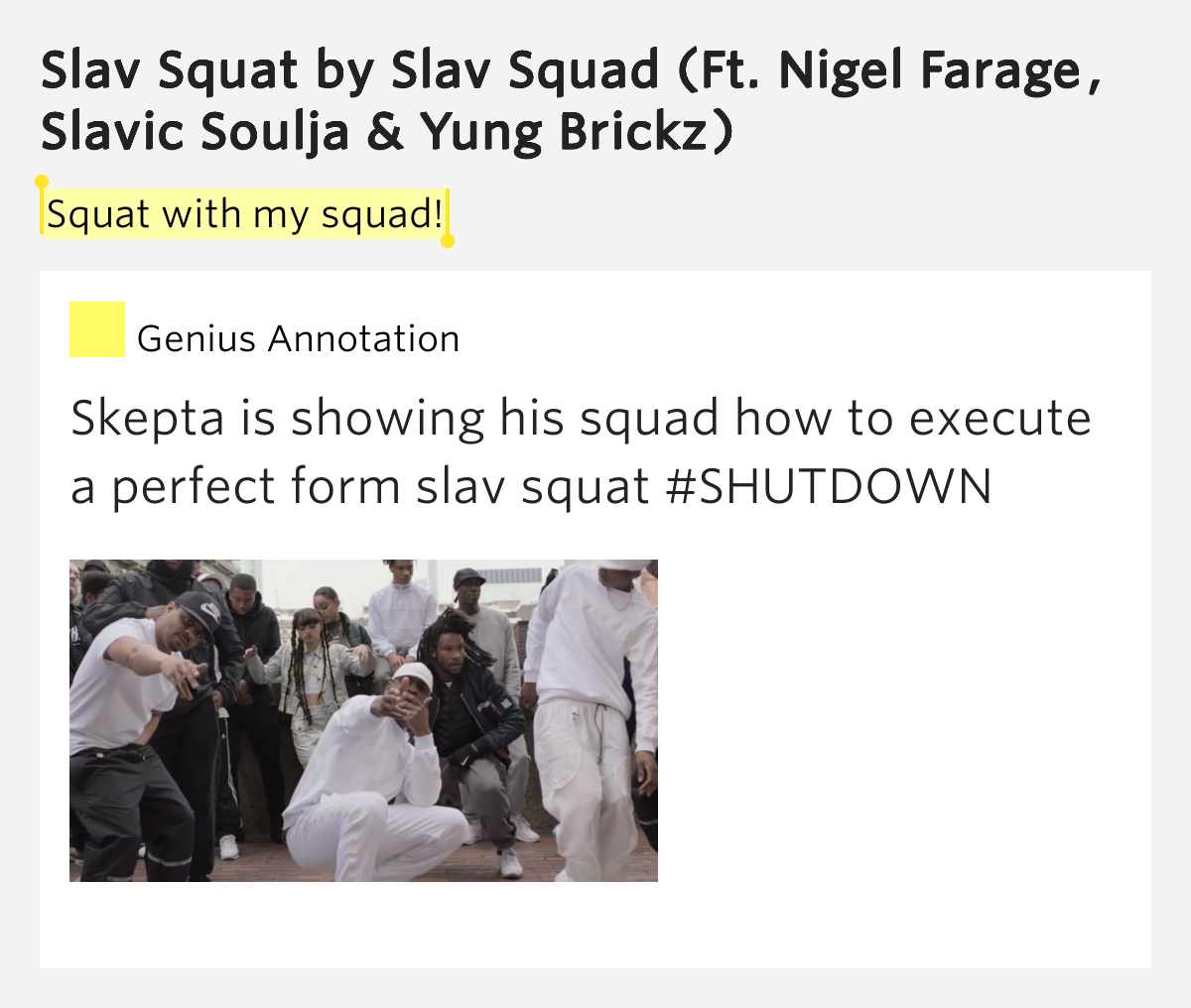 Squat With My Squad Slav Squat Lyrics Meaning