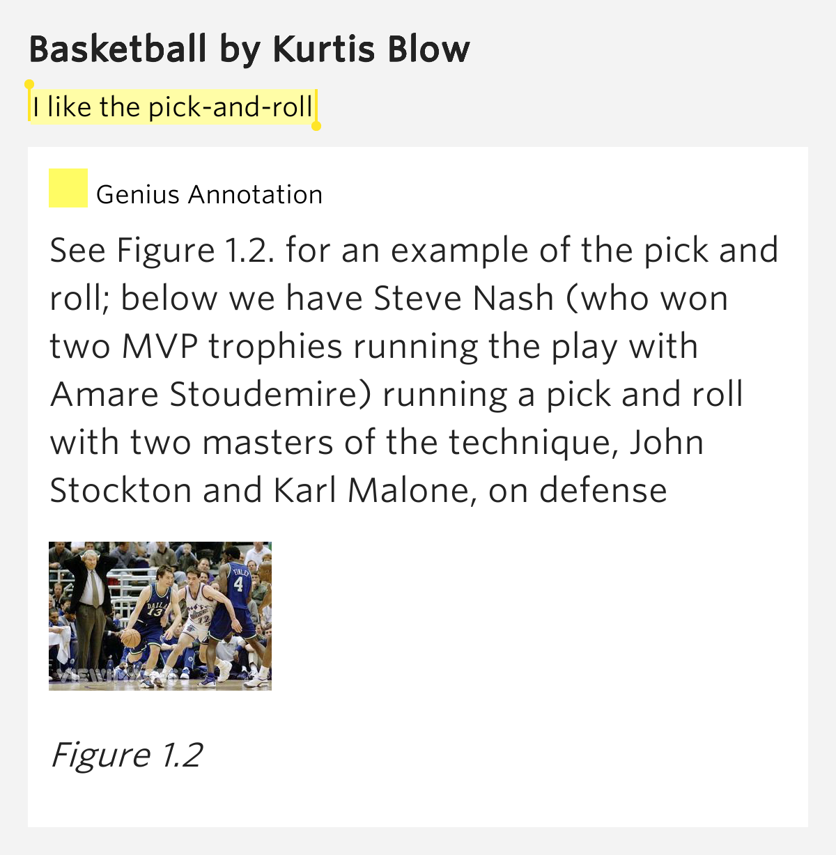 I like the pickandroll Basketball by Kurtis Blow