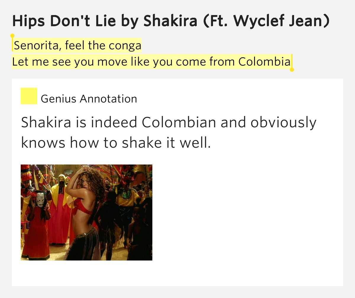Shakira Hips Don T Lie Text