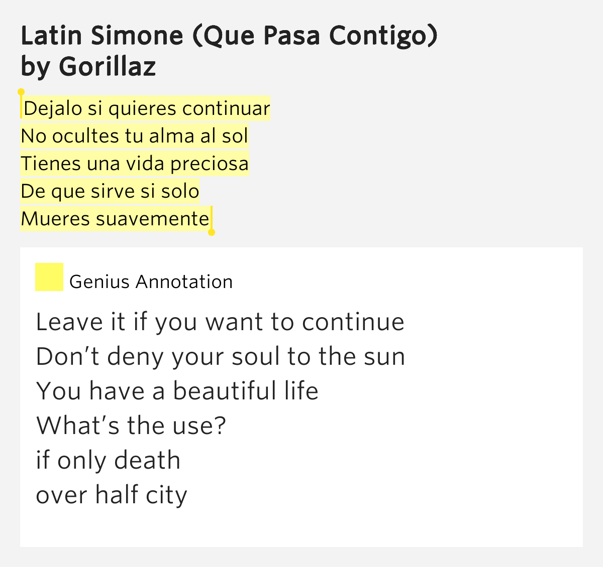que paso meaning DrBeckmann