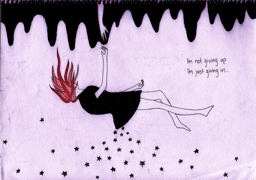 And it's over and I'm going under / But I'm not giving up, I'm just ...