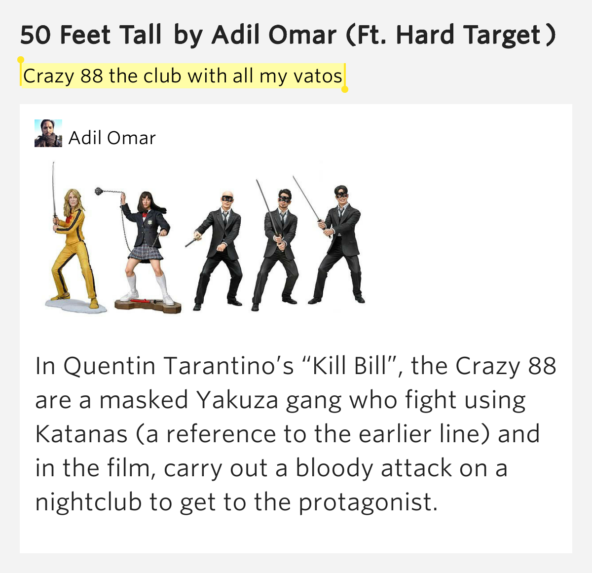 Crazy 88 the club with all my vatos 50 Feet Tall by Adil Omar