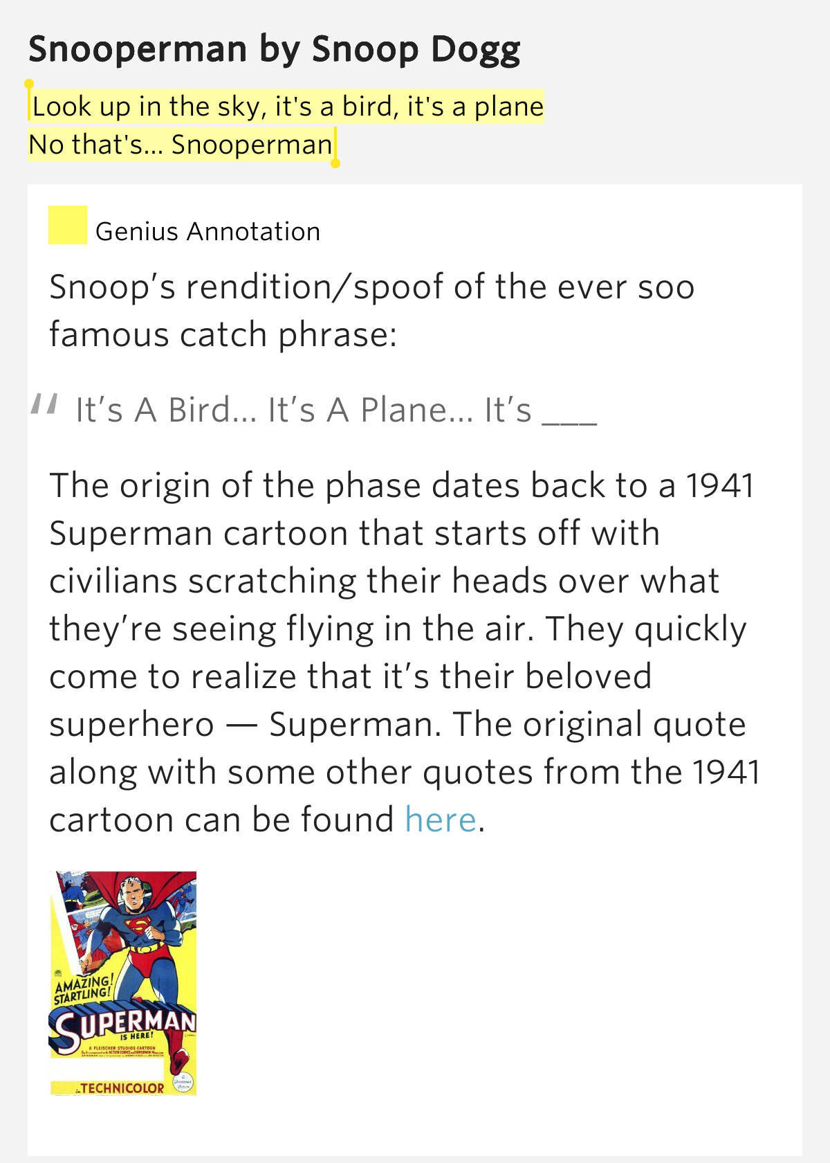 Look Up In The Sky Its A Bird Its A Plane