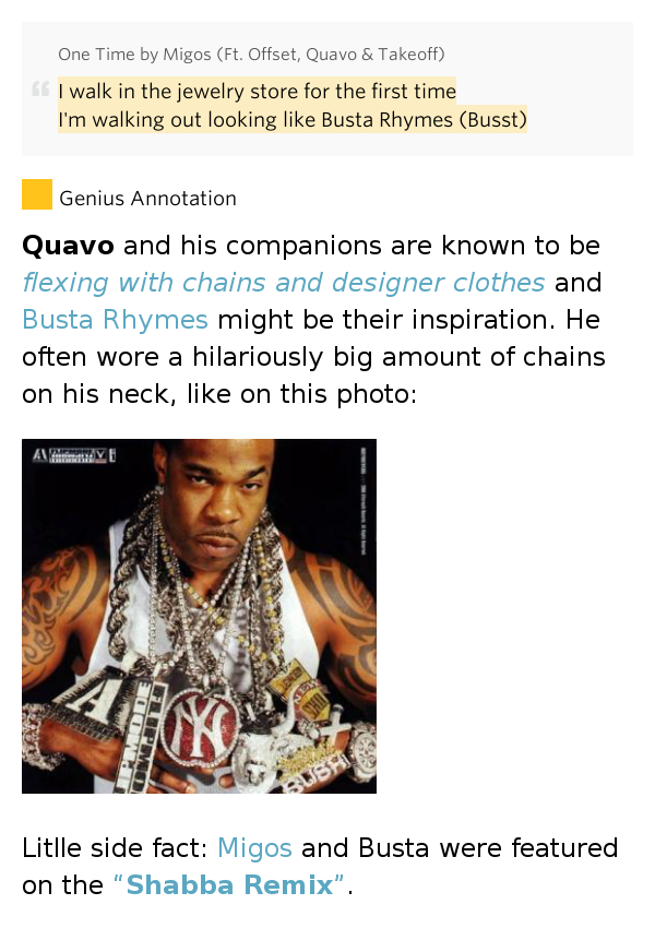 I walk in the jewelry store for the first time / I'm.. One Time