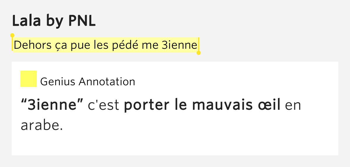 Dehors ça pue les pédé me 3ienne Lala Lyrics Meaning