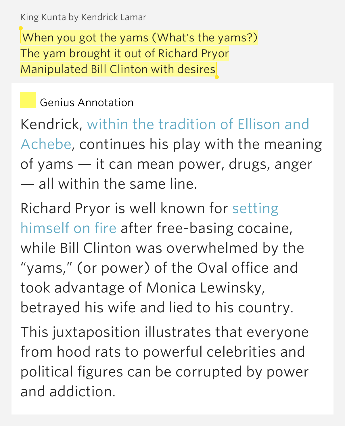 When you got the yams (What's the yams?) / The yam.. King Kunta