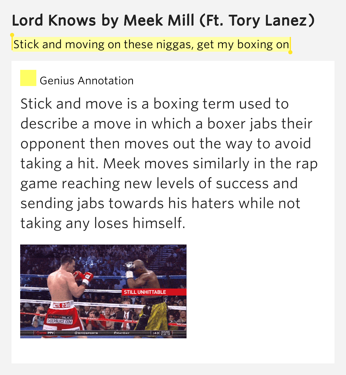 Stick and moving on these niggas, get my boxing on Lord Knows Lyrics