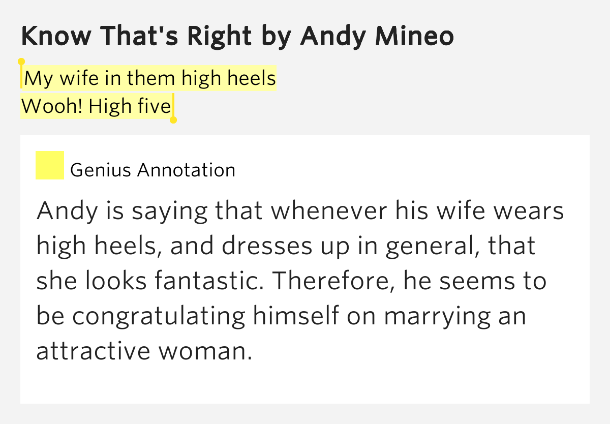 my lyrics high my in them high heels wooh high five that s my lyrics high my in them high heels wooh high five that s