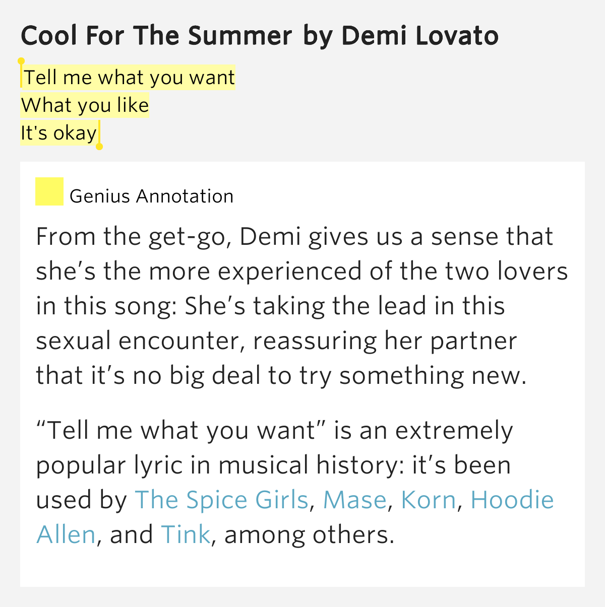 Tell Me What You Want From Me Lyrics