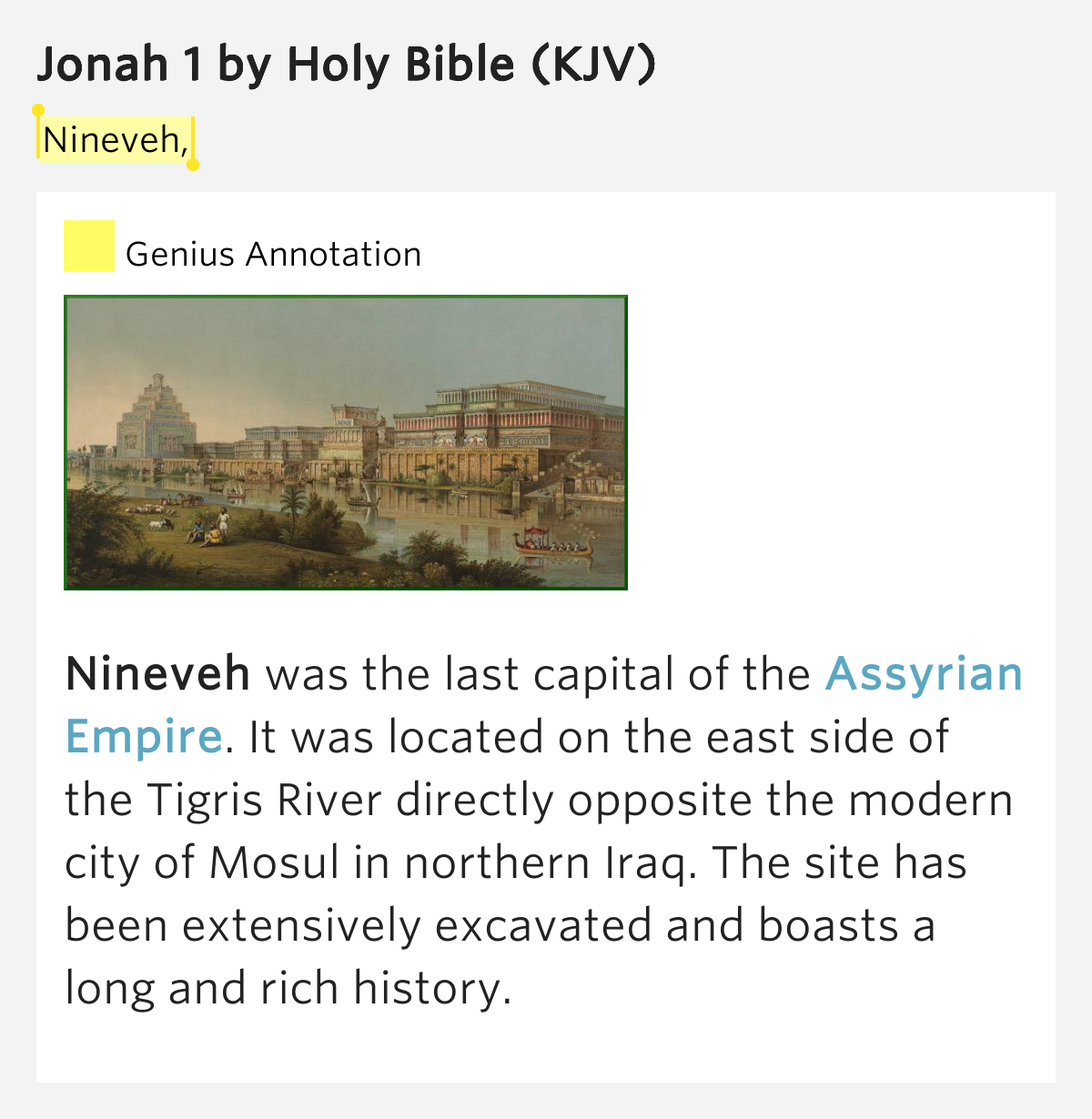 Nineveh, Jonah 1 by Holy Bible (KJV)