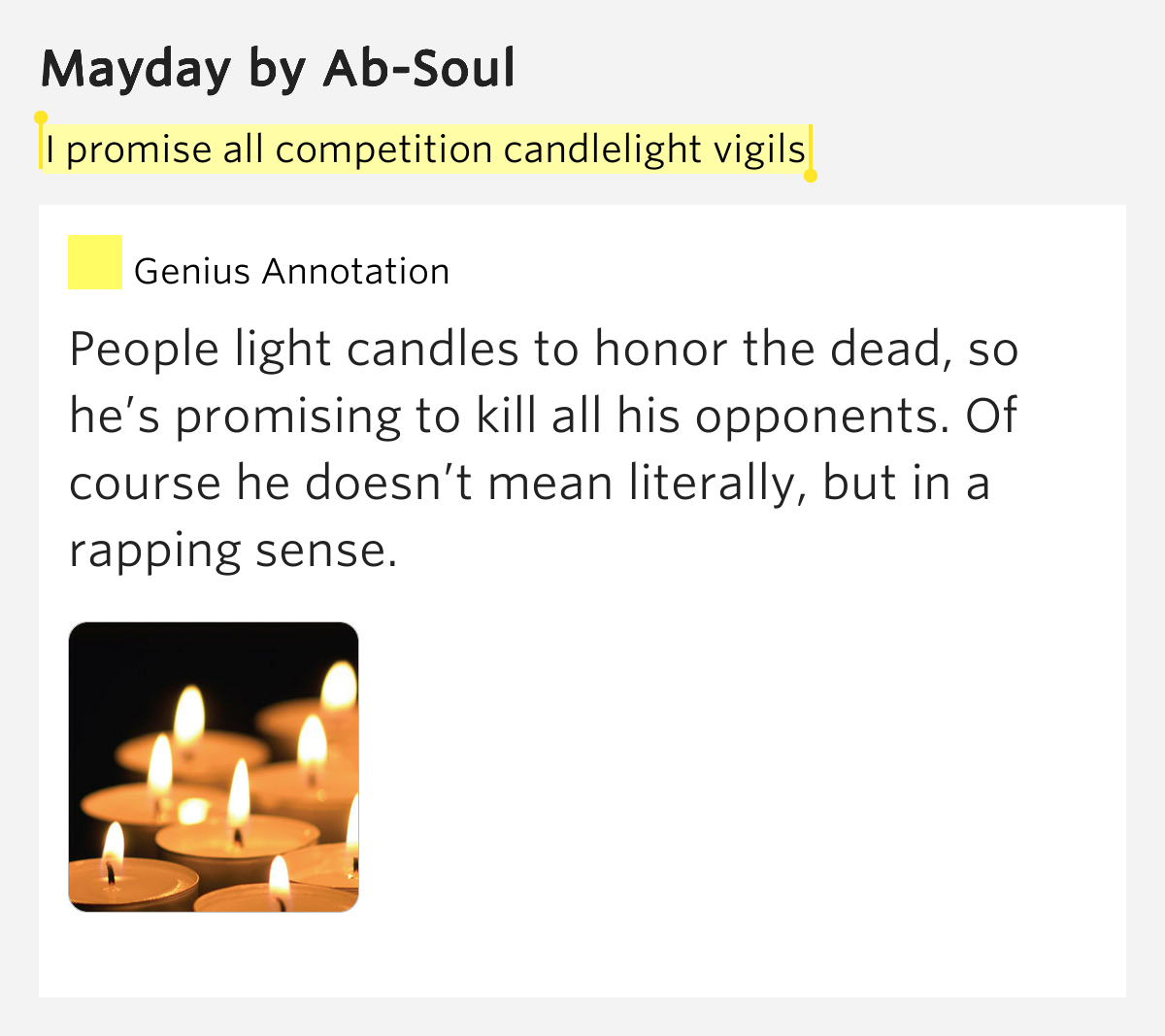 I promise all competition candlelight vigils Mayday by AbSoul