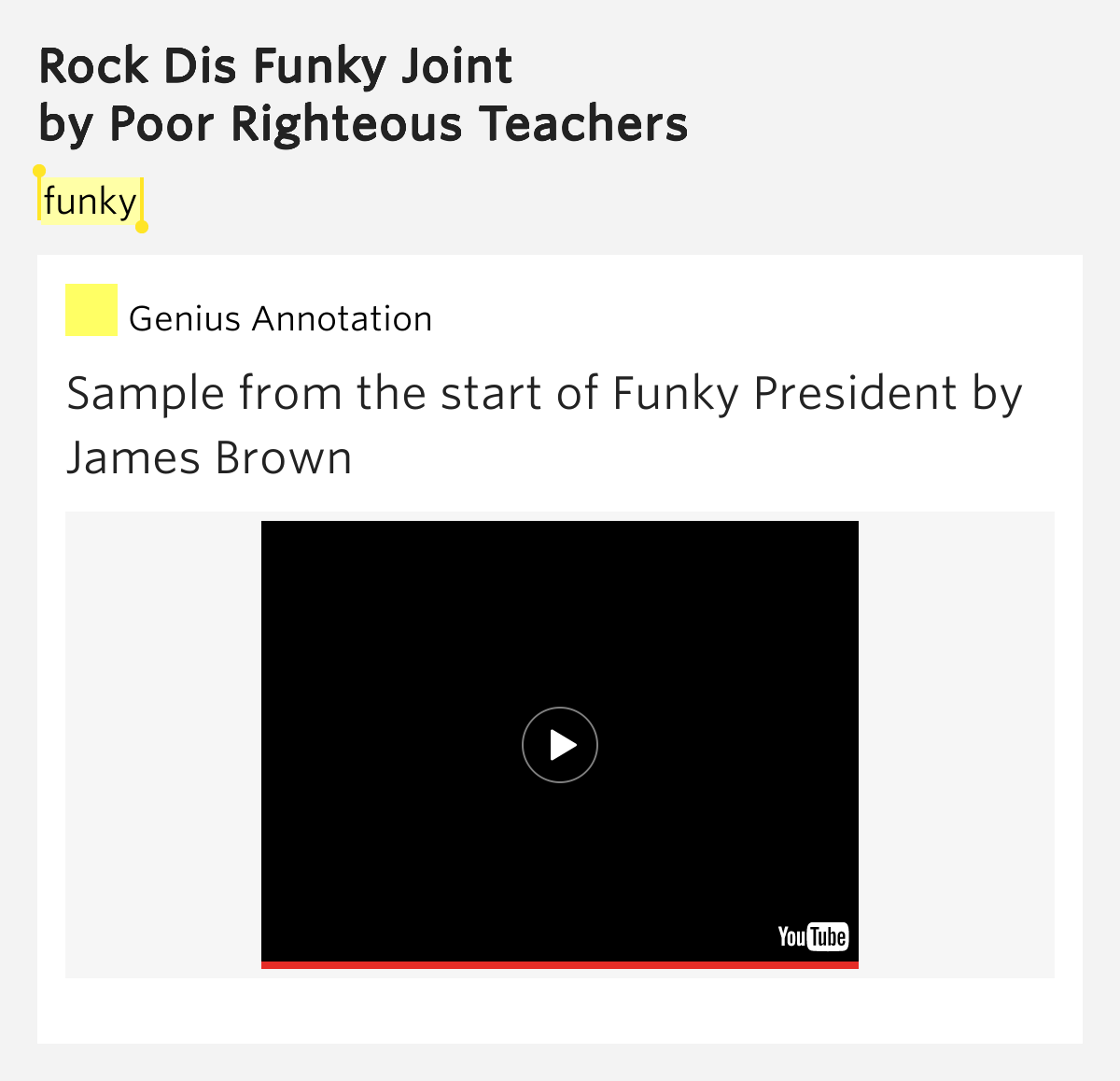 Funky Rock Dis Funky Joint Lyrics Meaning