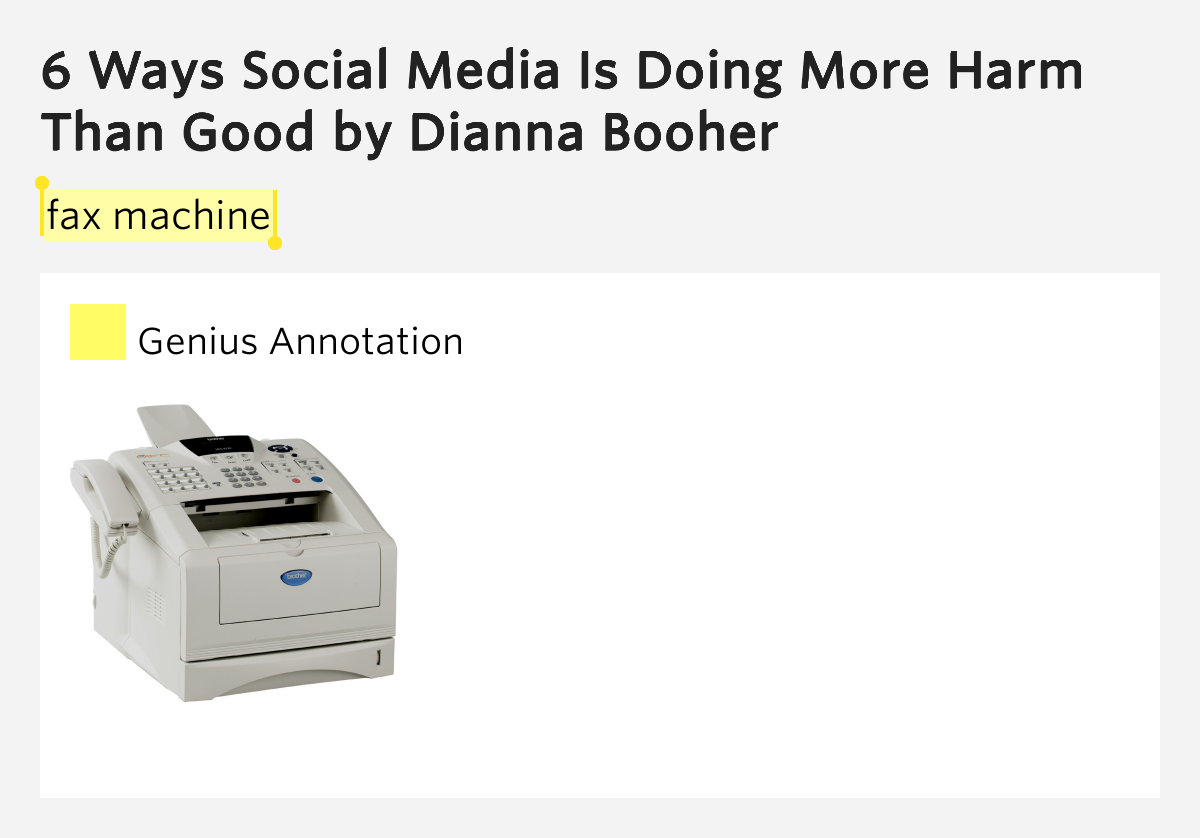 Fax machine 6 Ways Social Media Is Doing More Harm Than Good Meaning