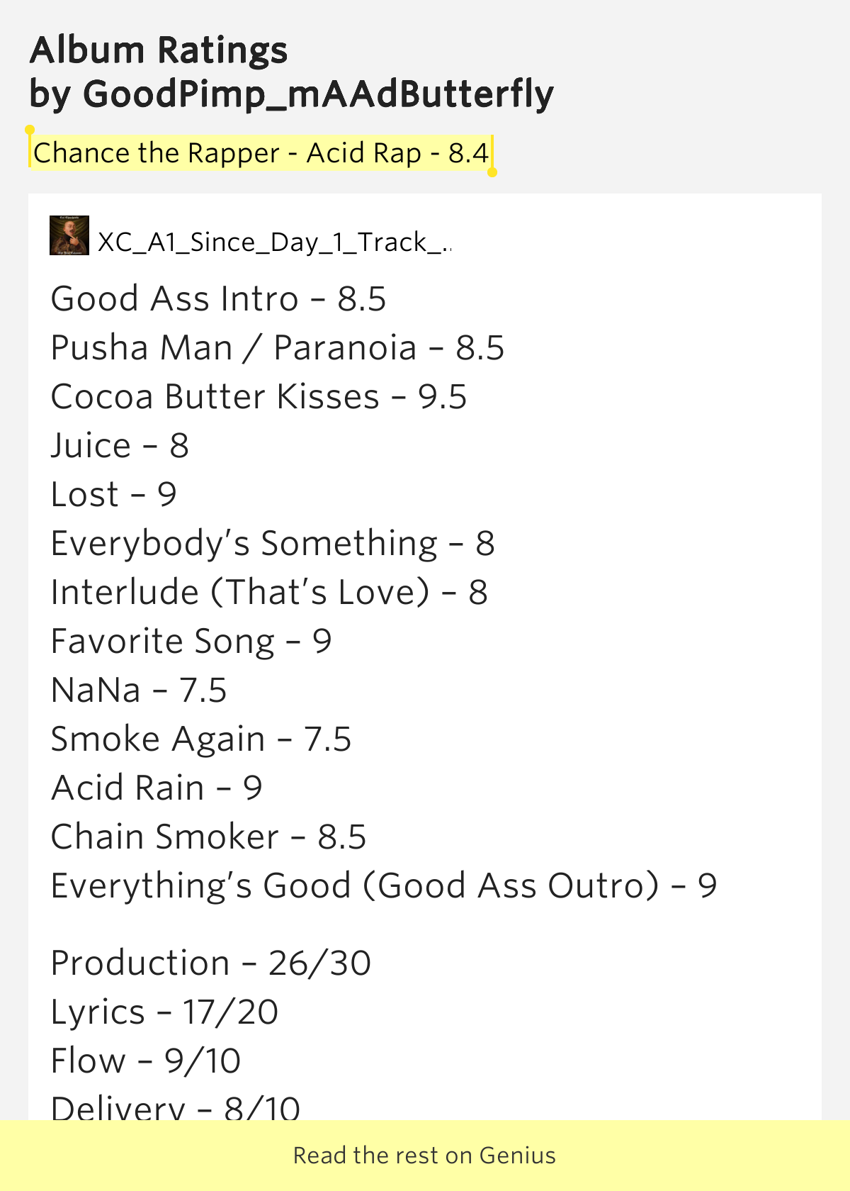 Chance The Rapper Chain Smoker Lyrics