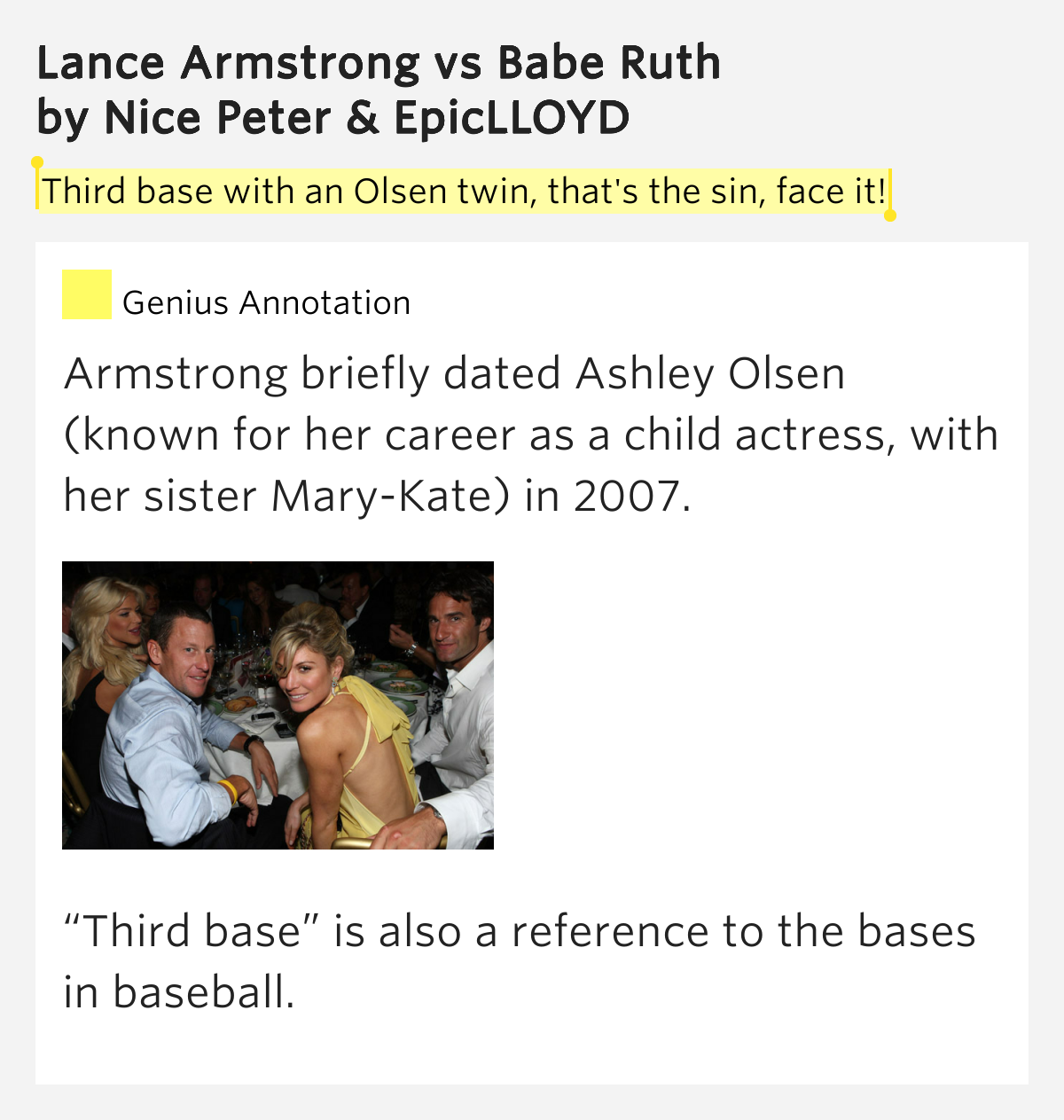 Armstrong dating olsen