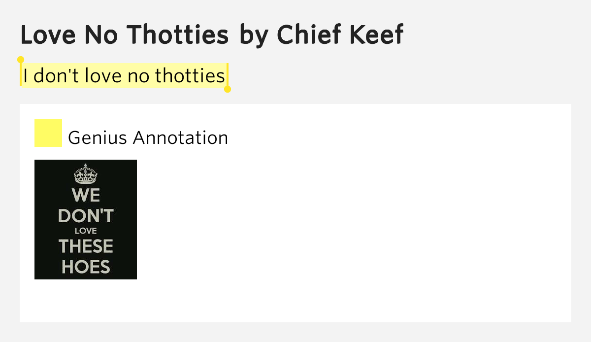 Chief Keef Love No Thotties Lyrics