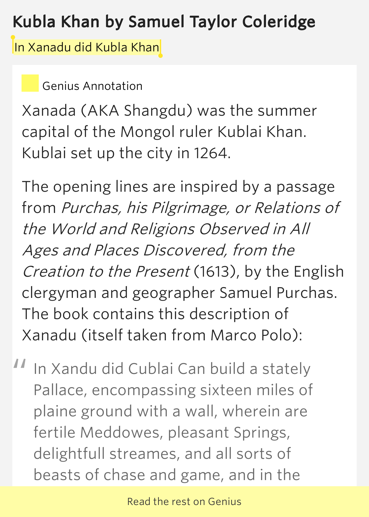 kubla khan by samuel taylor coleridge essay Check out our top free essays on kubla khan coleridge to help you write your own essay. kubla khan by samuel taylor coleridge essay Check out our top free essays on kubla khan coleridge to help you write your own essay.
