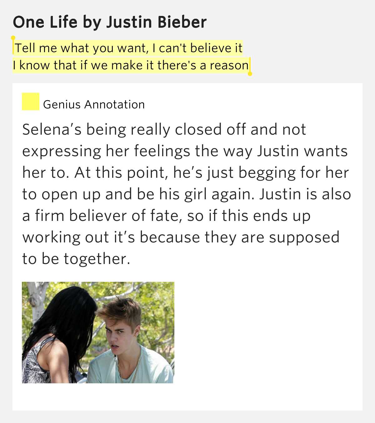 Tell me what you want, I