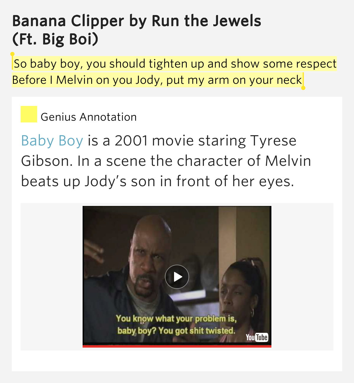 So baby boy, you should tighten up and show some respect / Before I