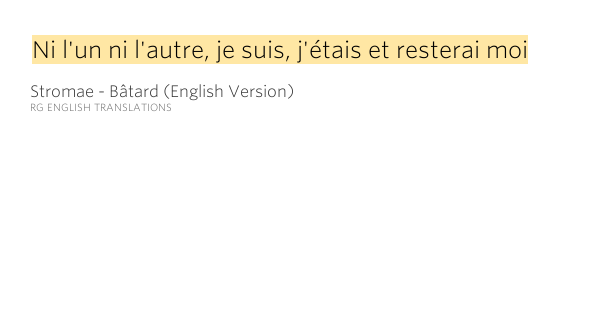 Ni L Un Ni L Autre En Anglais