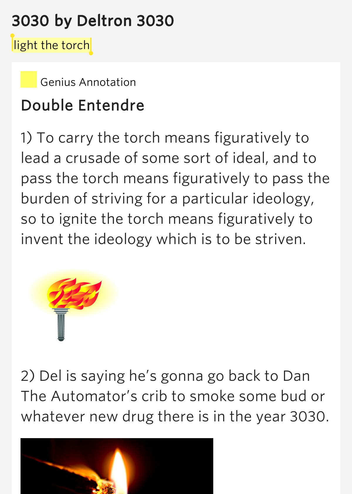Light the torch 3030 Lyrics Meaning