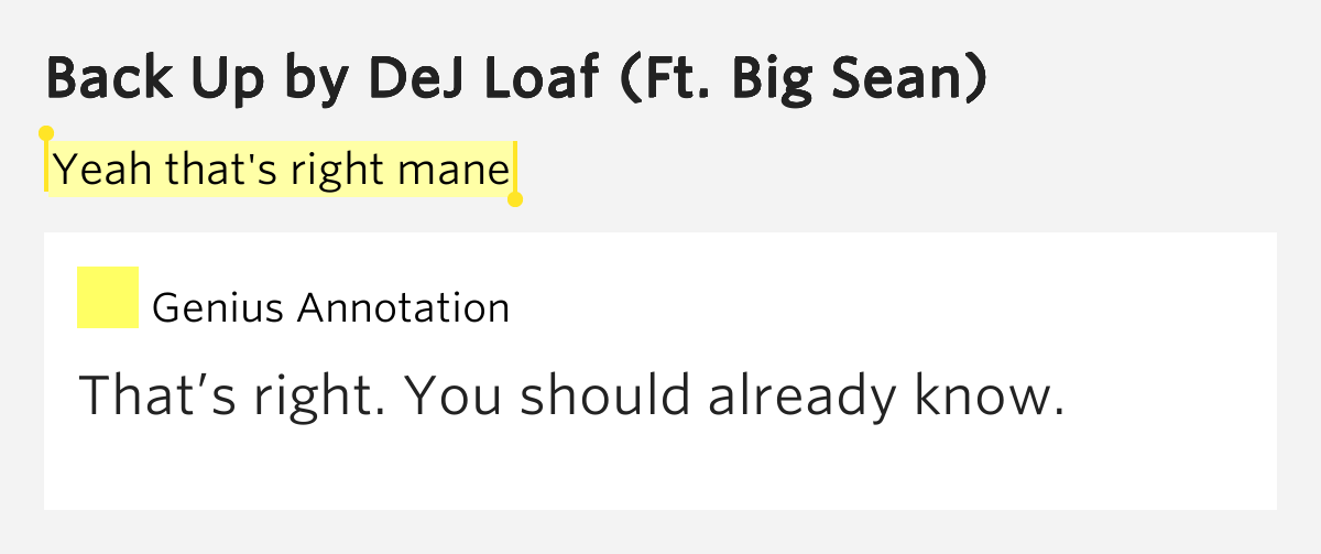 Dej Loaf Big Sean Back Up Lyrics