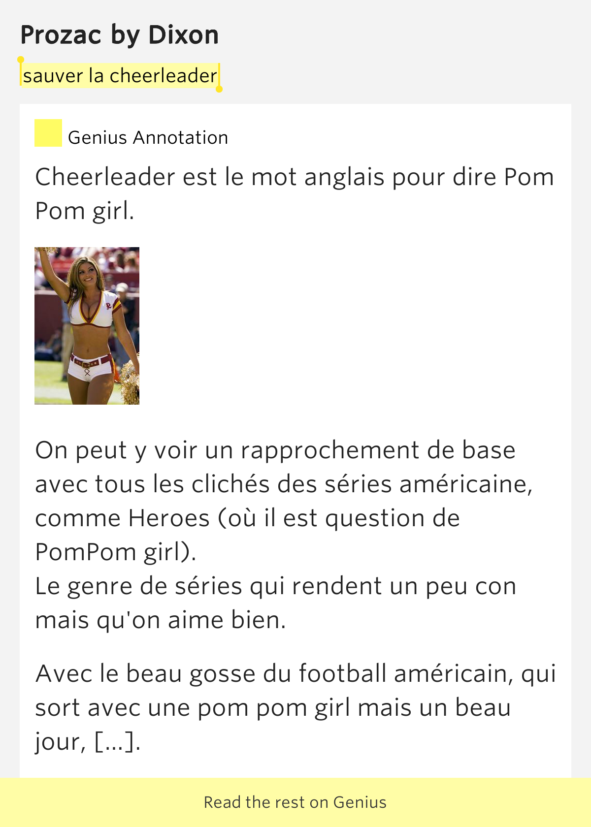 Serie Ou Il Fallait Sauver La Cheerleader