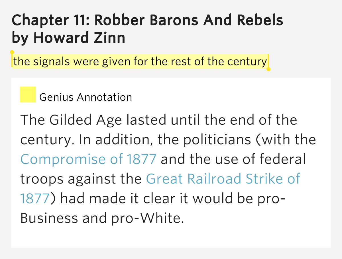 Howard zinn robber barons and rebels thesis