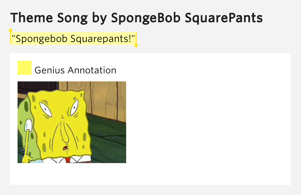 "Spongebob Squarepants!" – Theme Song by SpongeBob SquarePants