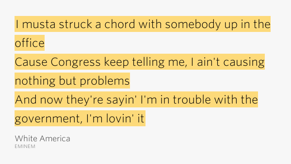I Musta Struck A Chord With Somebody Up In The White America