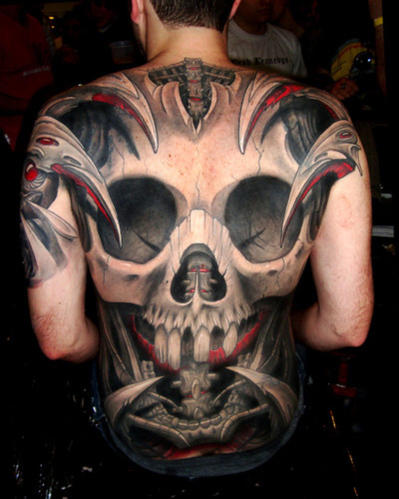 Skull tattoo Back tattoos for guys, Weird tattoos, Skull tattoo design