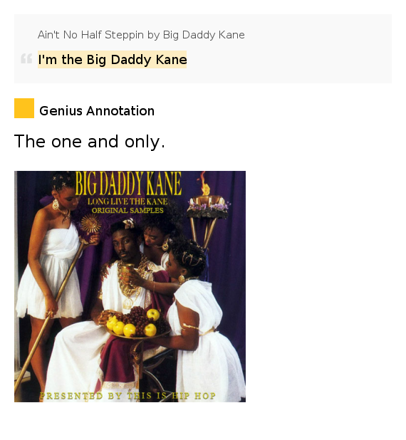 I'm the Big Daddy Kane Ain't No Half Steppin by Big Daddy Kane