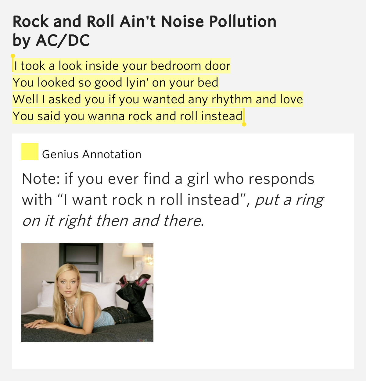 I took a look inside your.. Rock and Roll Ain't Noise Pollution