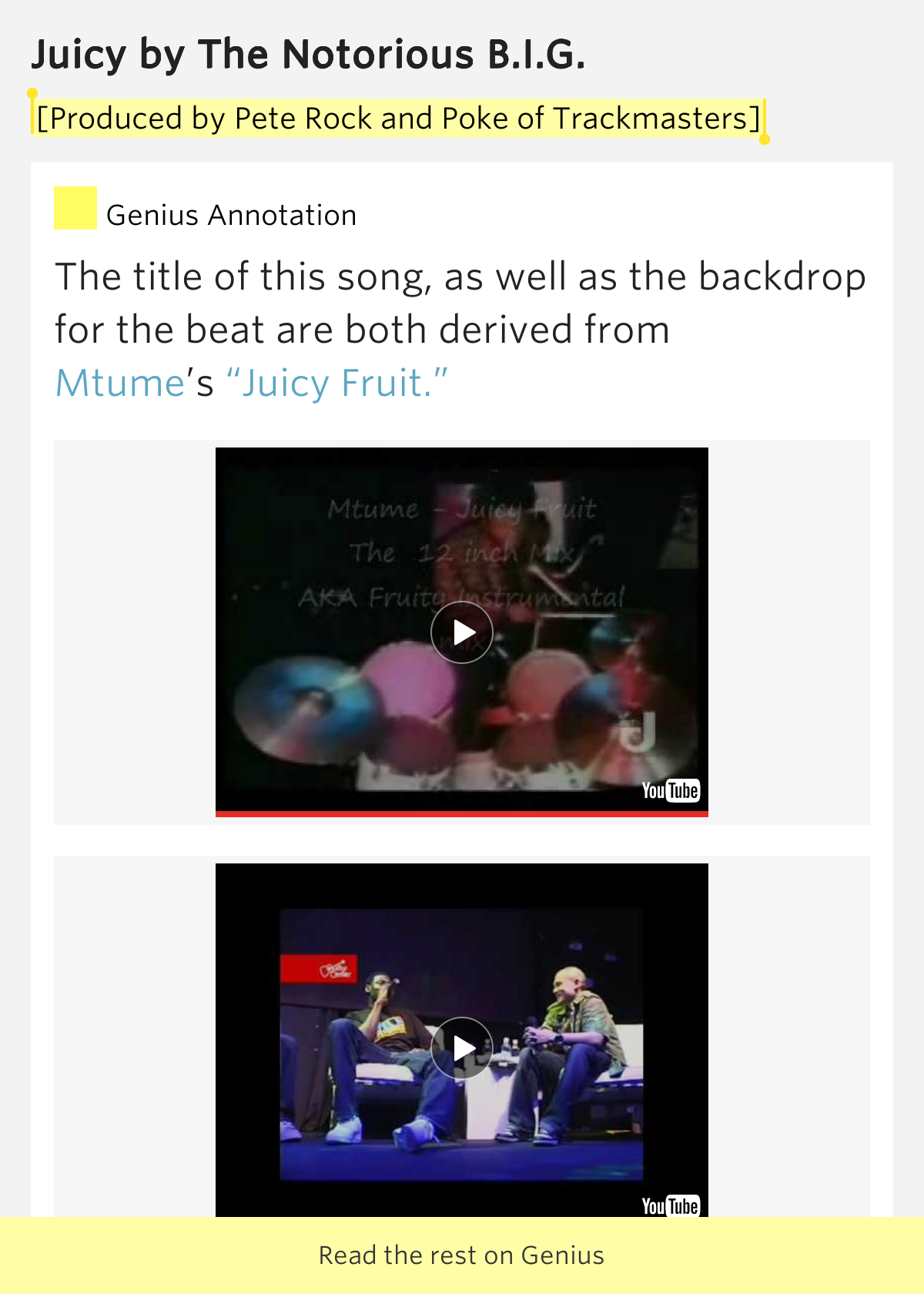 [Produced by Pete Rock and Poke of Trackmasters] Juicy