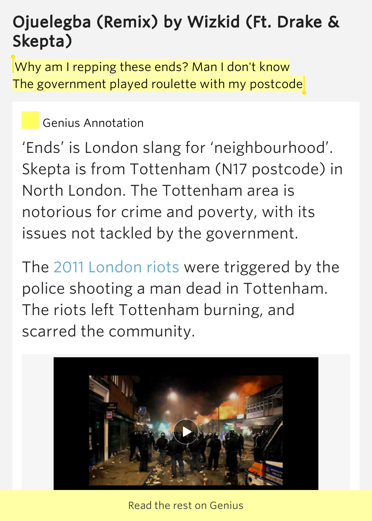 Why am I repping these ends? Man I don't know / The government played