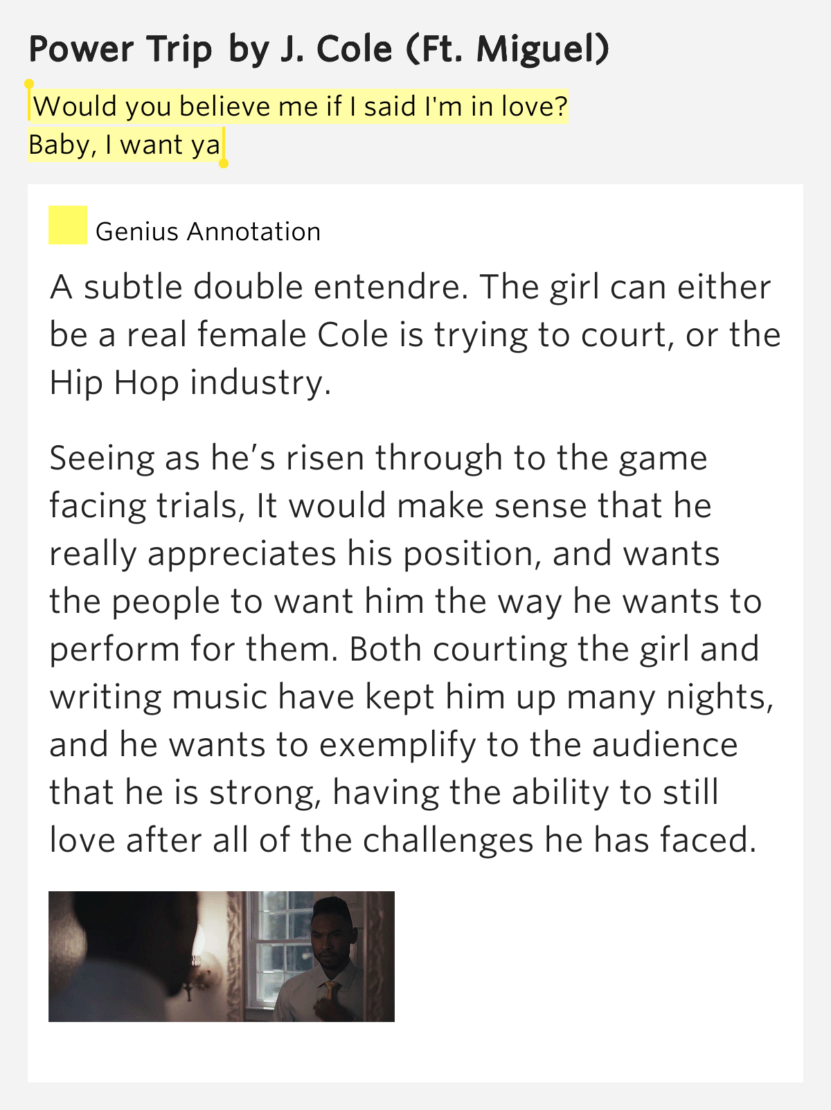 Would you believe me if I said I'm in love? / Baby,.. Power Trip