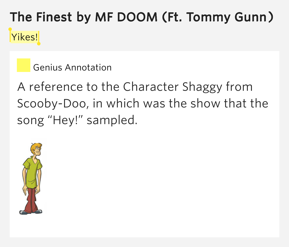 Yikes! The Finest Lyrics Meaning