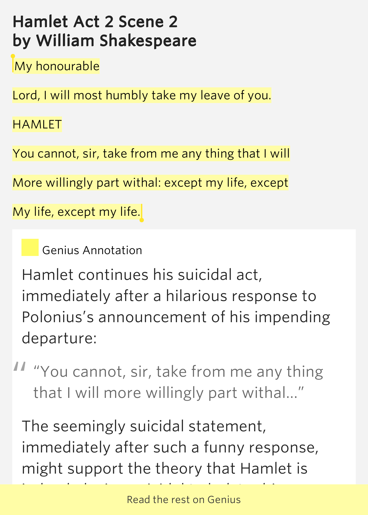 Hamlet Act 2 Scene 2 Short Summary