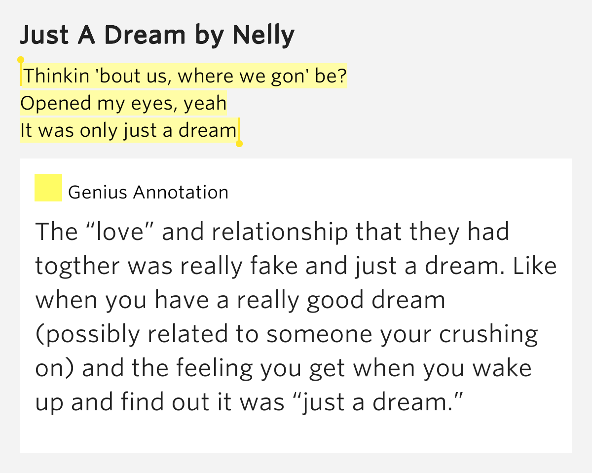 It Was Only A Dream Lyrics