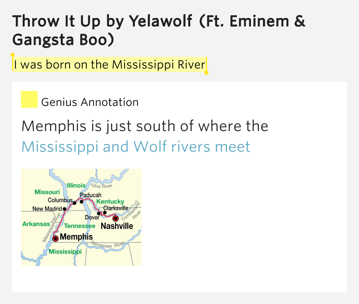 I was born on the Mississippi River Throw It Up Lyrics Meaning